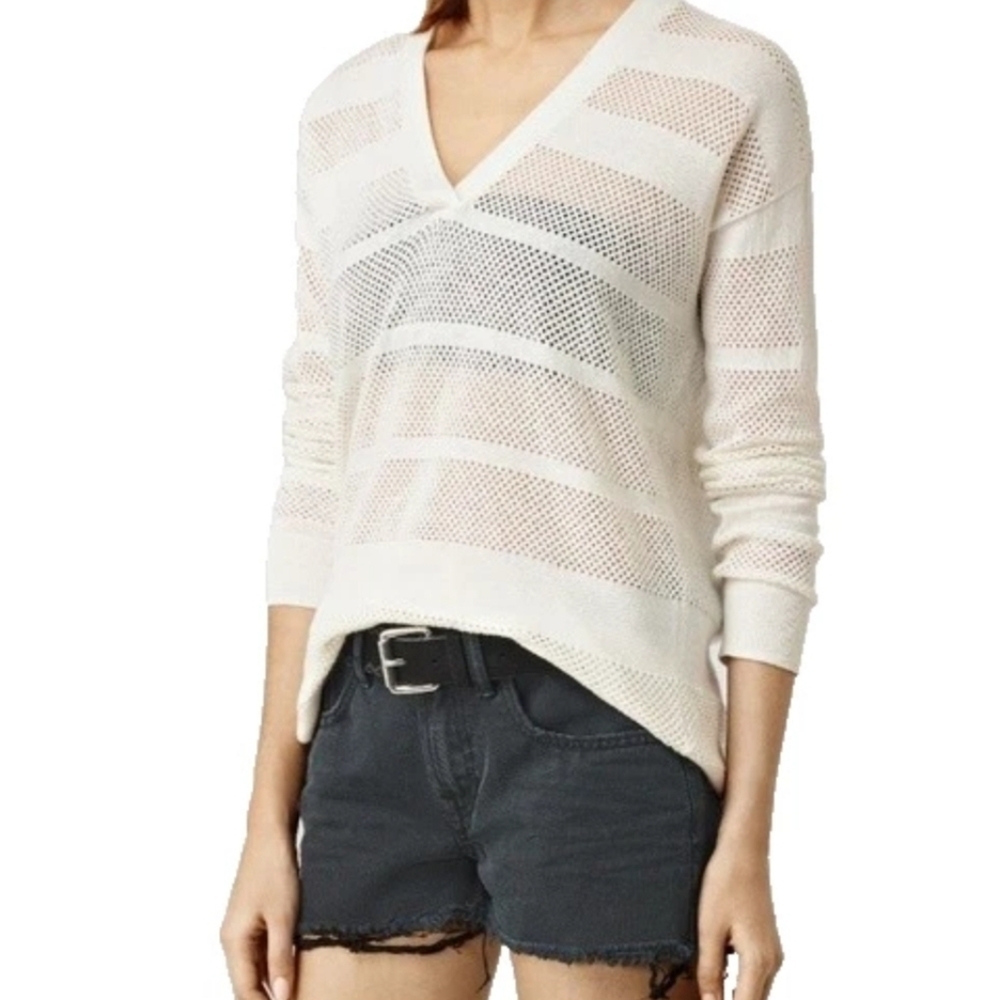 Allsaints Fix Mesh Jumper Sheer Sweater